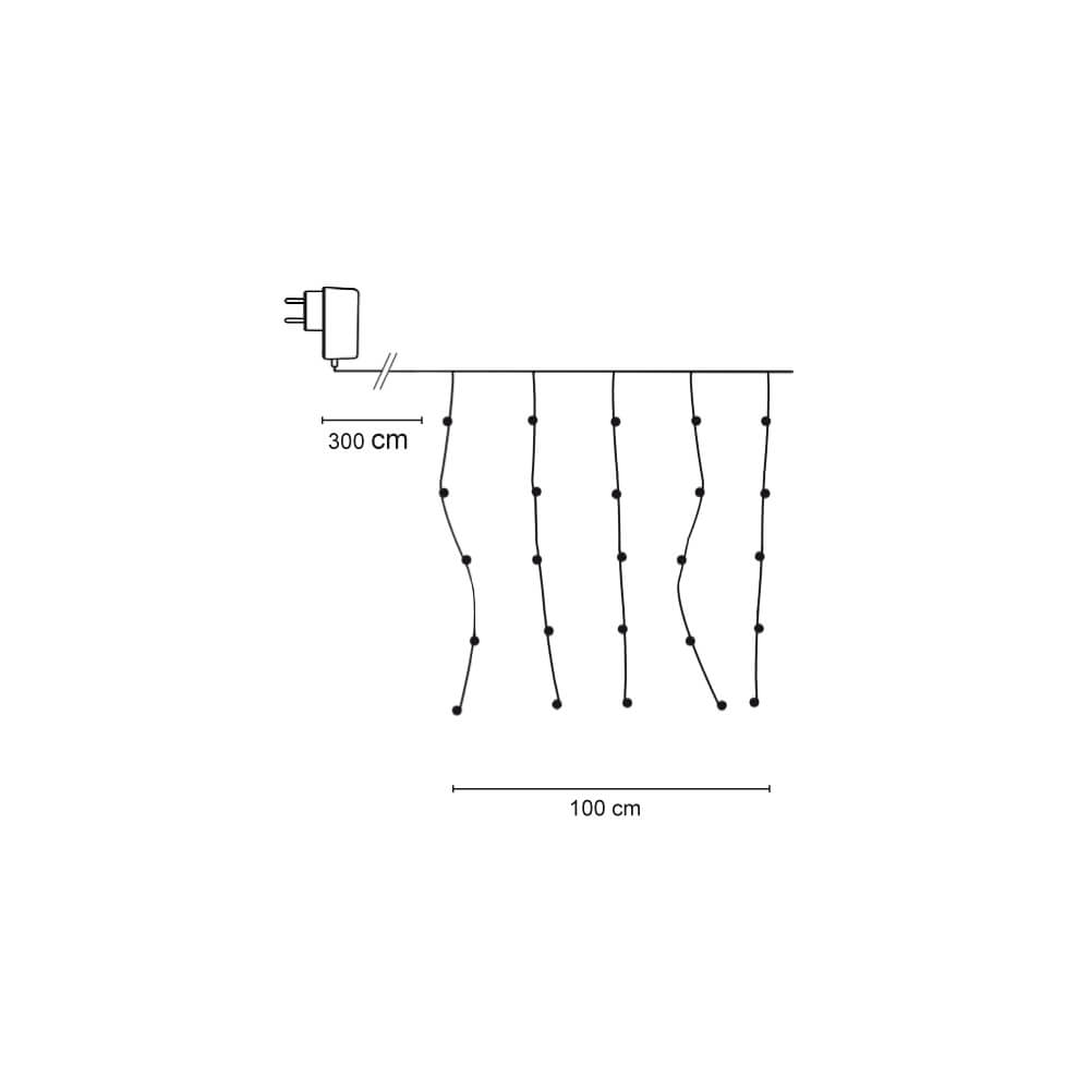 LED-Drahtminilichtervorhnge, DEW DROPS, 100 warmweie LEDs Bild 2