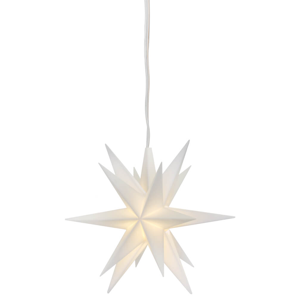 Weihnachtsstern, 1 warmwei�e LED, mit Batteriebox, � 80