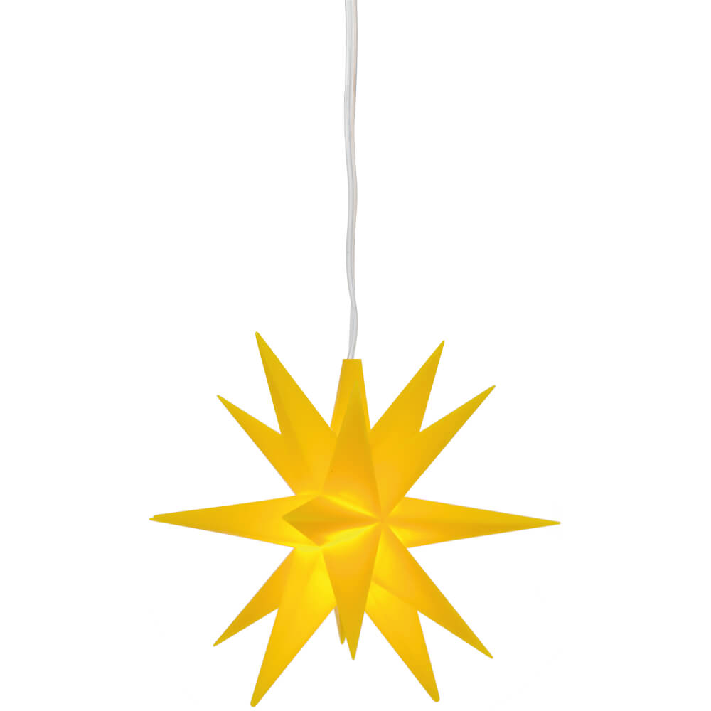 Weihnachtsstern, 1 warmweie LED, mit Batteriebox,  80, gelb