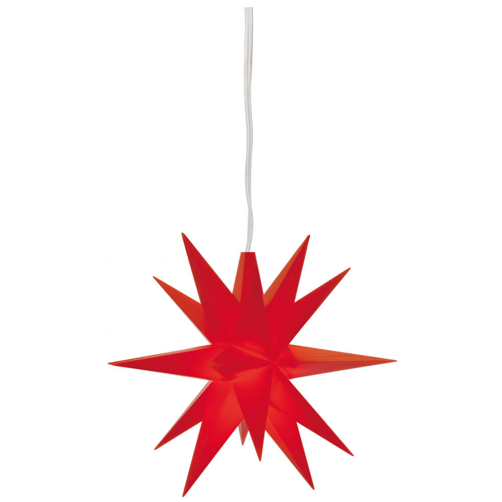 Weihnachtsstern, 1 warmwei�e LED, mit Batteriebox, � 80