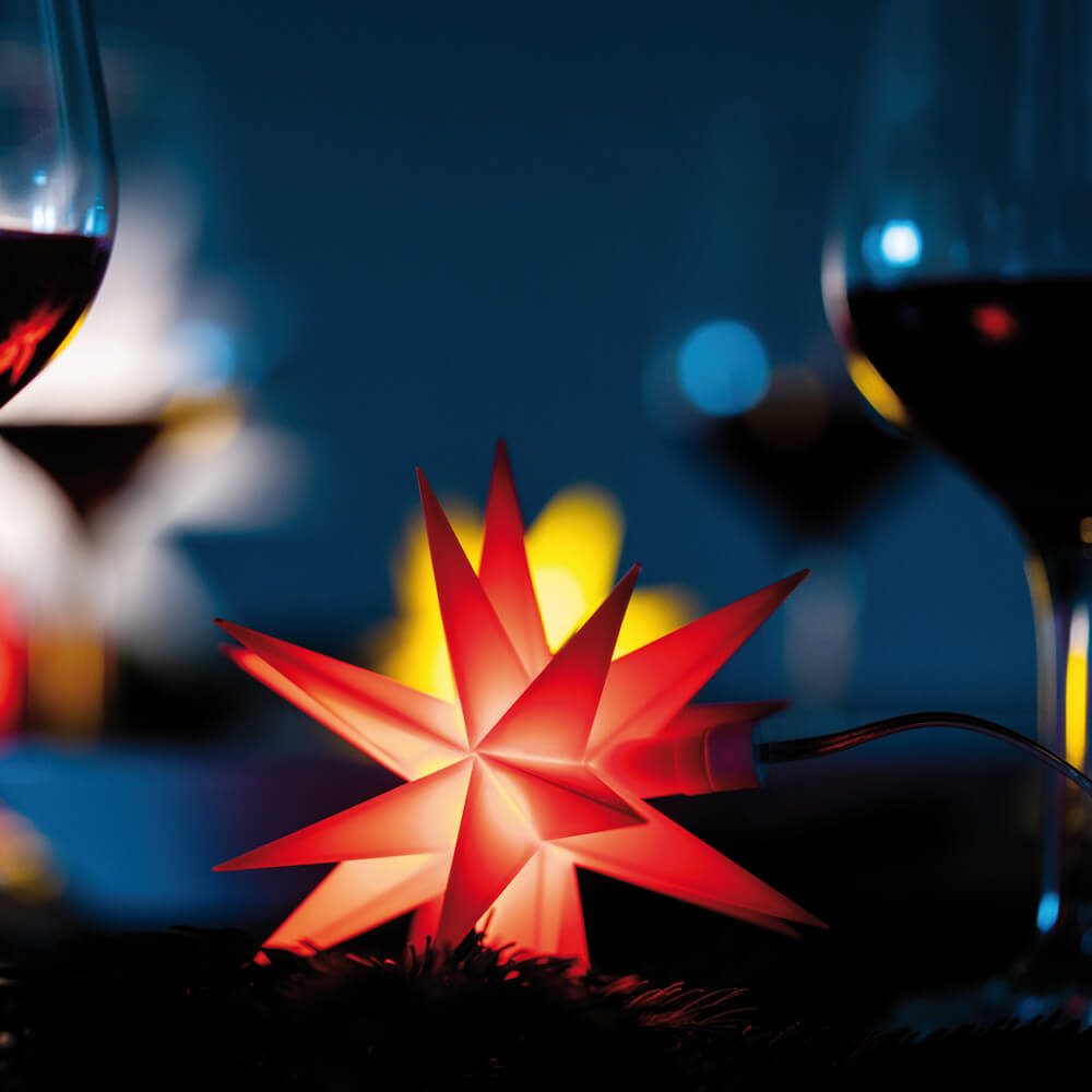 Weihnachtsstern, 1 warmwei�e LED, mit Batteriebox, � 80 Bild 2