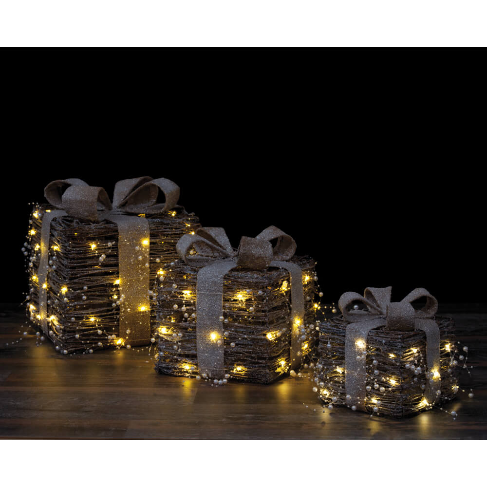Geschenke, 3er-Set, 20/30/40 warmweie LEDs Bild 2