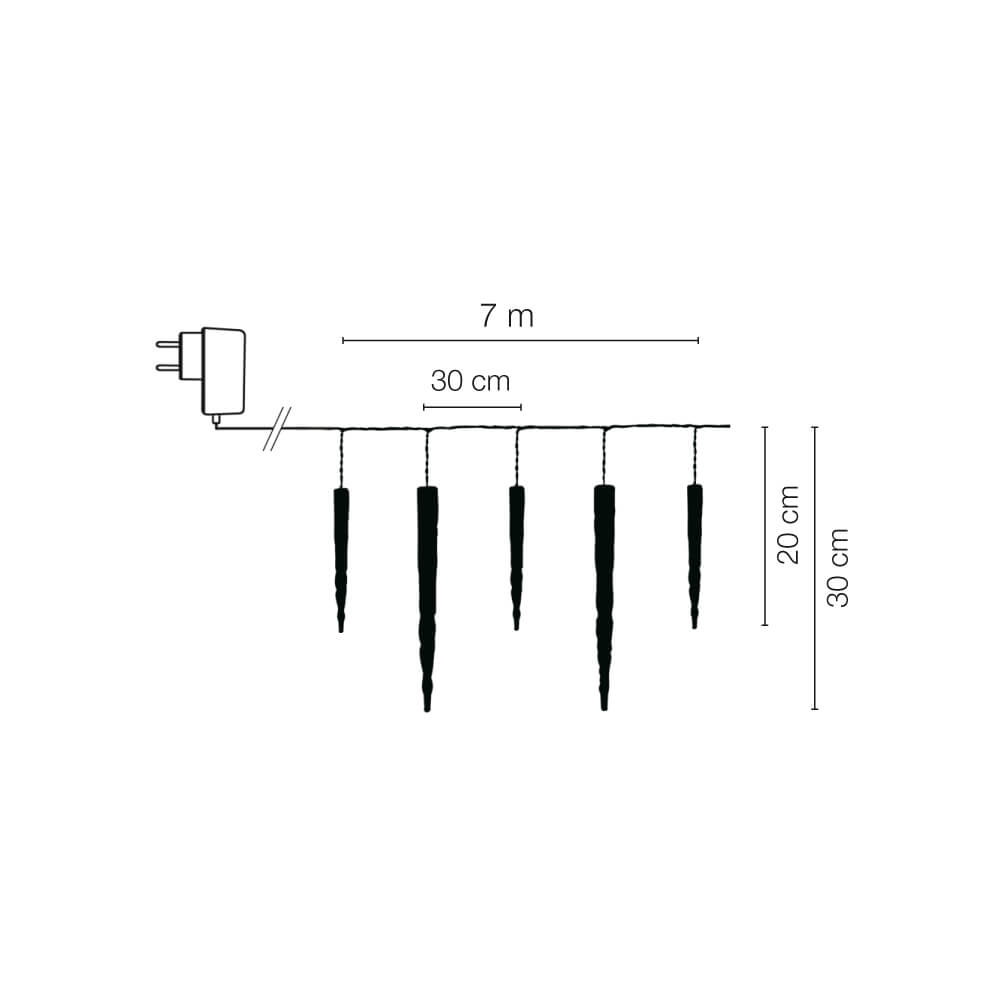 LED-Eiszapfenkette, 72 warmweie LEDs Bild 3