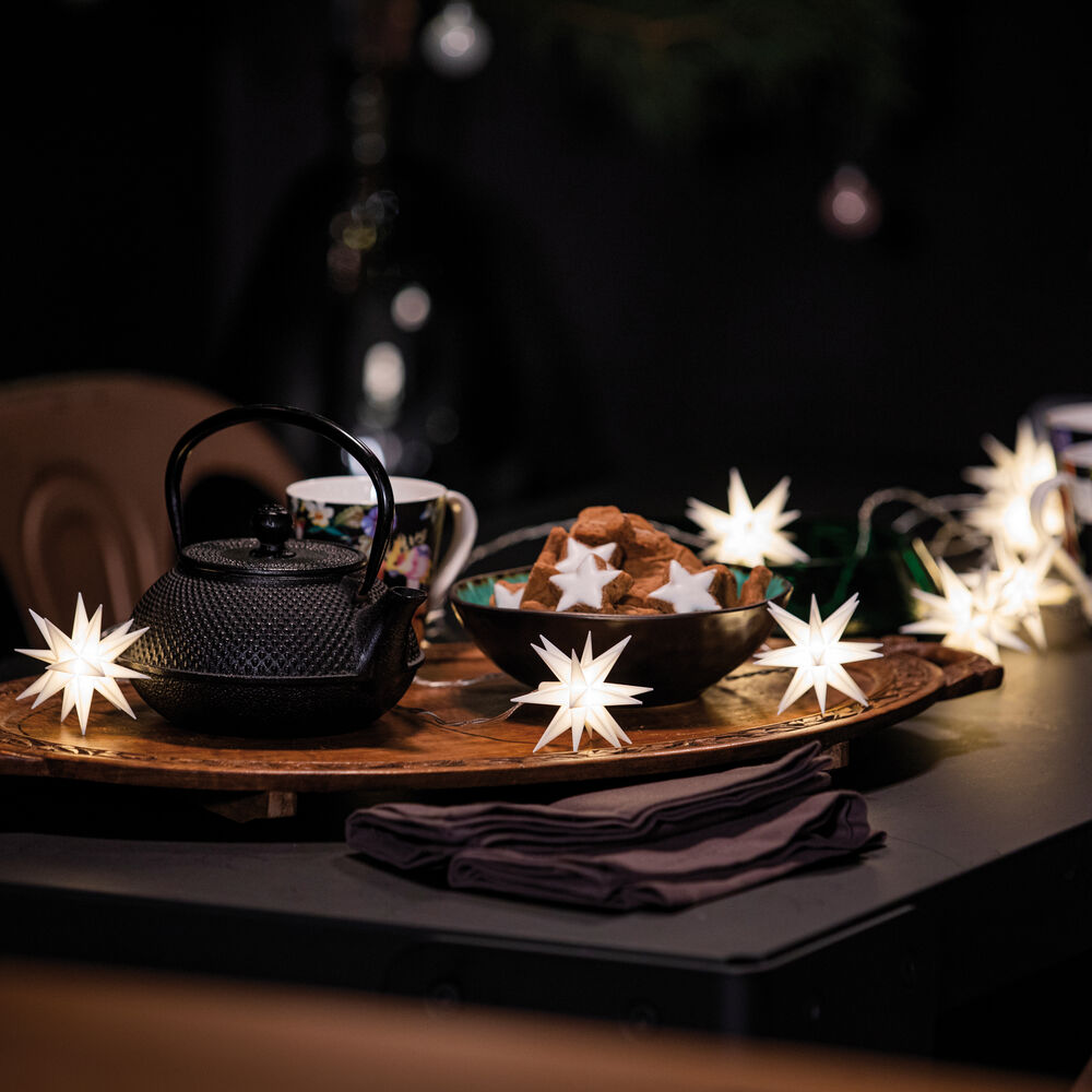 Weihnachtsstern, 3er-Kette, je 1 warmweie LED, mit Batteriebox,  80 Bild 2
