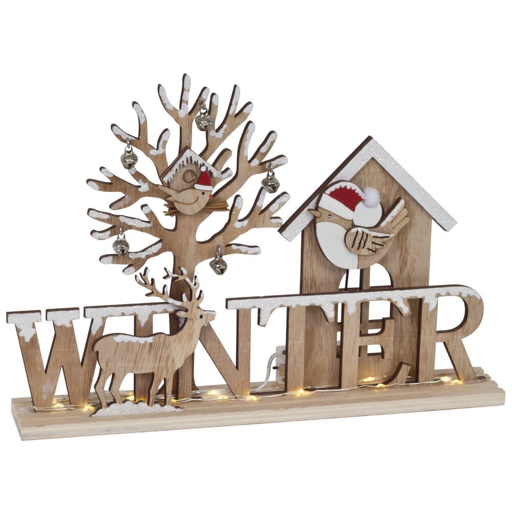 LED-Weihnachtsleuchter, Winter, 10 warmweie LEDs, batteriebetrieben Bild 2