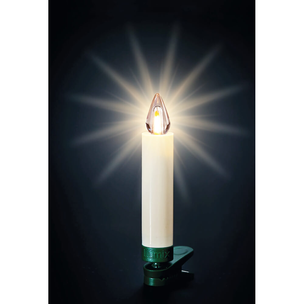 kabellose Kerzen, LUMIX SUPERLIGHT FLAME, Basis-Set, 12 Stck, helles warmweies flammenhnliches Licht, elfenbeinfarben Bild 6