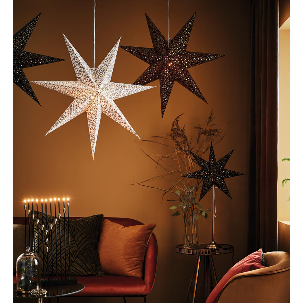 Weihnachtsstern, 1 x E14/25W, Tischleuchter schwarz/gold Bild 2