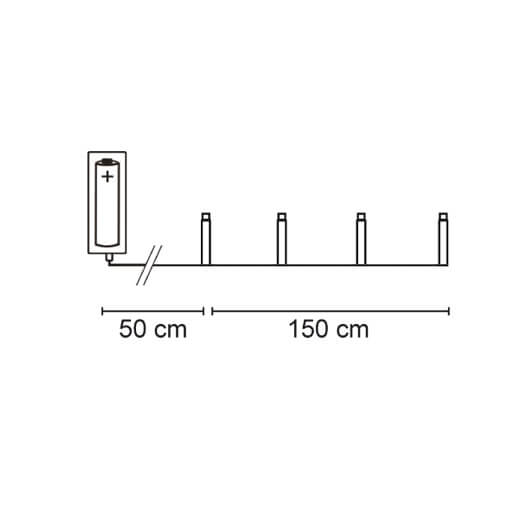 LED-Minilichterkette, Glasperlen, 16 warmweie LEDs, batteriebetrieben Bild 3