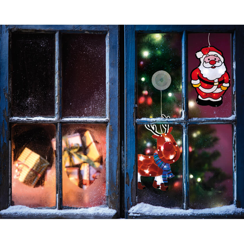 LED-Fensterbild Weihnachts- mann, 8 weie LEDs, H 265, B 180, batteriebetrieben Bild 2