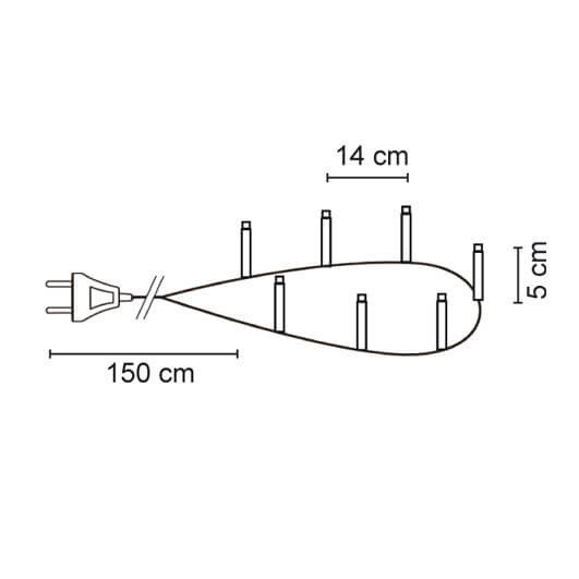 LED-Minilichterkette, klar/grn, neutralweie LEDs  Bild 3