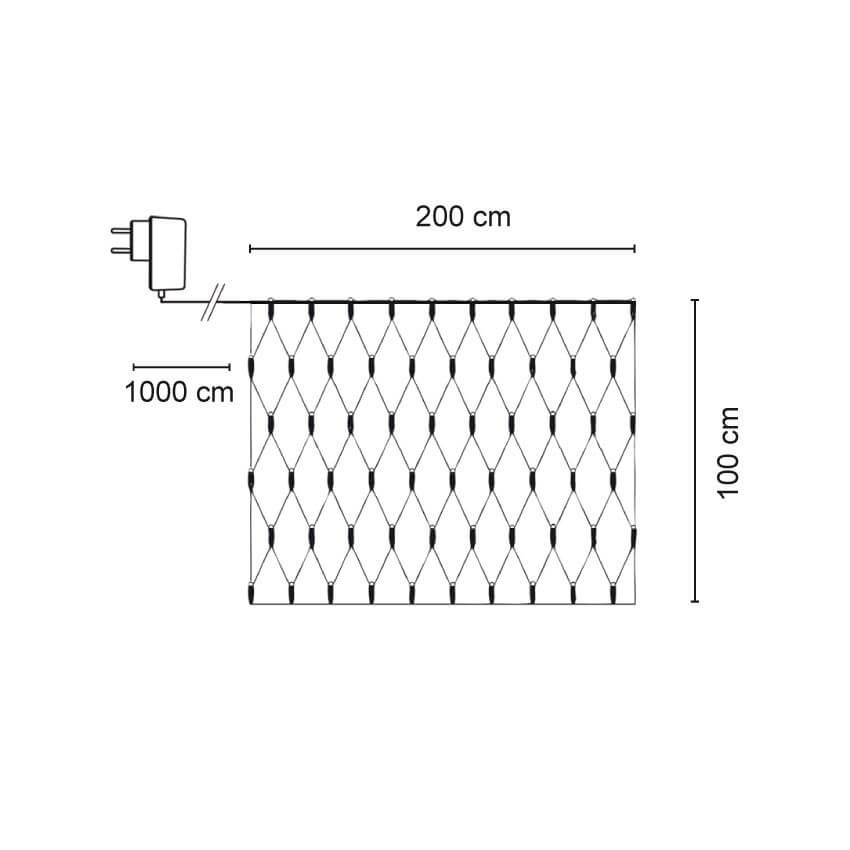 LED-Minilichternetz, 100 warmweie LEDs, 2 m x 1 m Bild 4