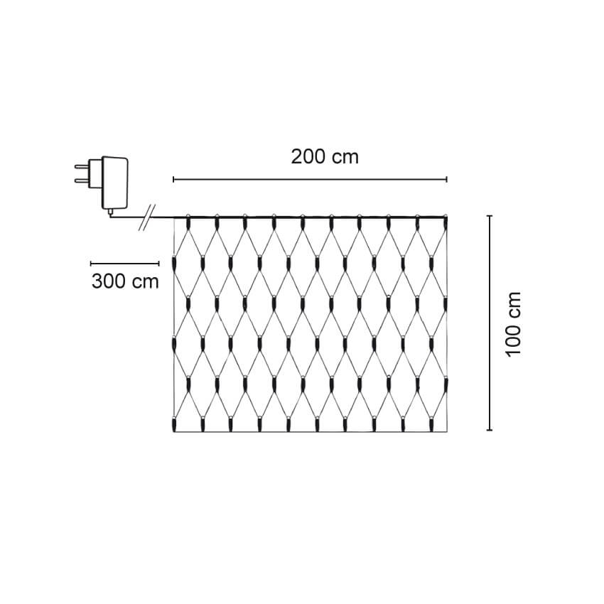 LED-Minilichternetz, 160 weie LEDs, 2 m x 1 m Bild 3