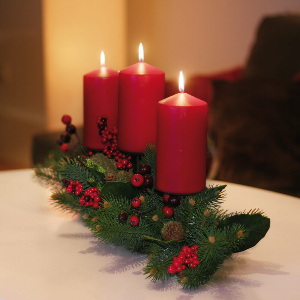 geschmcktes Adventsgesteck, B 700, unbeleuchtet, fr 3 Kerzen Bild 2