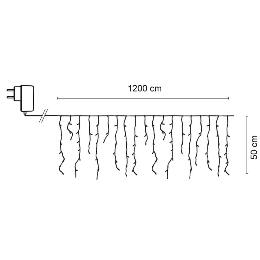 LED-Minilichtervorhang, 360 warmweie LEDs Bild 4