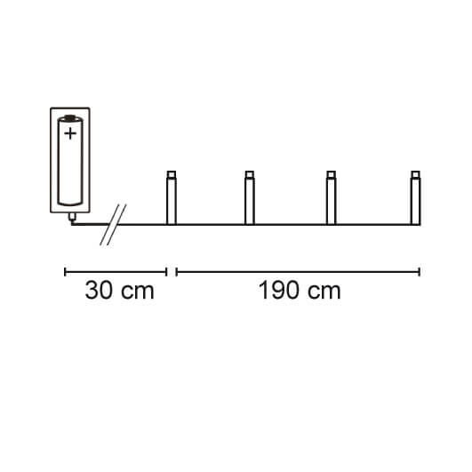 LED-Minilichterkette, 20 warmweie LEDs, goldene Metallblle, batteriebetrieben Bild 3