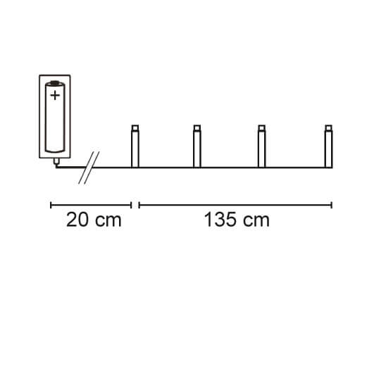 LED-Minilichterkette, Metallquadrate, 10 warmweie LEDs, batteriebetrieben Bild 3