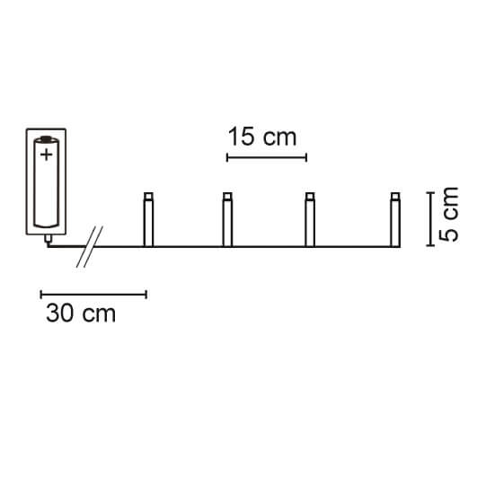 LED-Minilichterkette, weie Kunststoffsterne, 10 warmweie LEDs, batteriebetrieben Bild 3