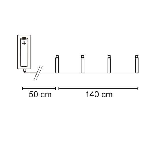 LED-Minilichterkette, Tannenbume, Holz wei, Textil, 8 warmweie LEDs, batteriebetrieben Bild 3