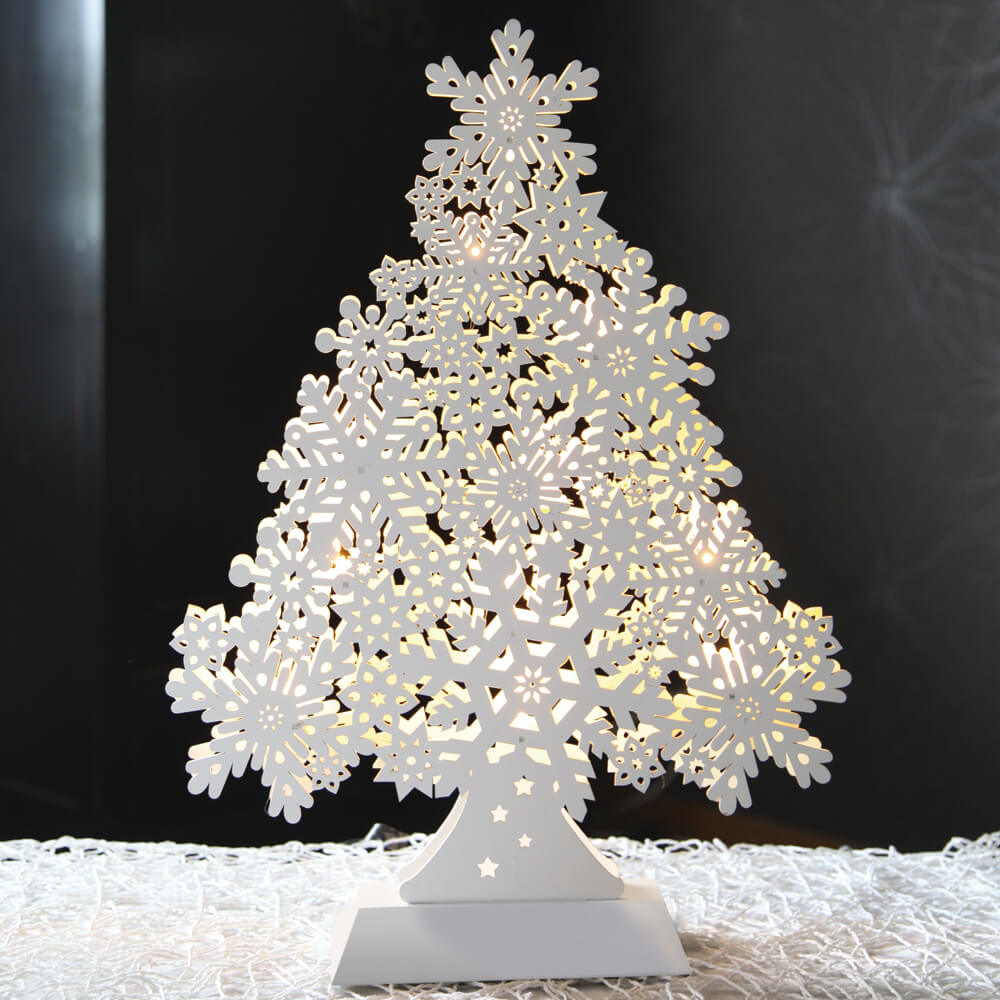 LED-Weihnachtsleuchter, SNOWFLAKE TREE, 8 warmweie LEDs, batteriebetrieben Bild 2