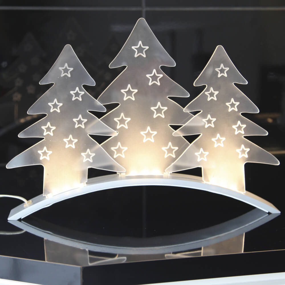 LED-Weihnachtsleuchter, PLEXI TREES, 9 warmweie LEDs Bild 2
