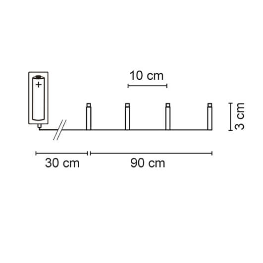 LED-Minilichterkette, 10 warmweie LEDs, weie Kugeln Bild 3