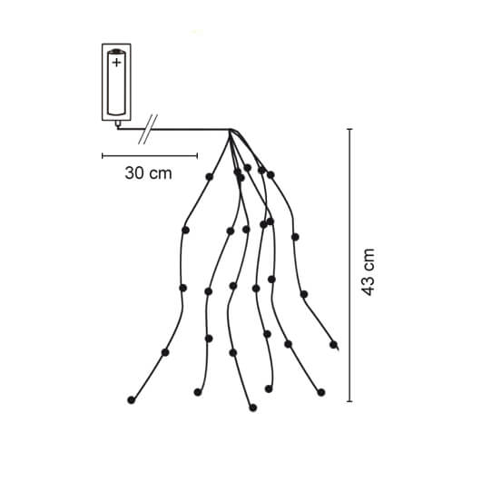 LED-Drahtbschel, warmweie LEDs, batteriebetrieben Bild 3