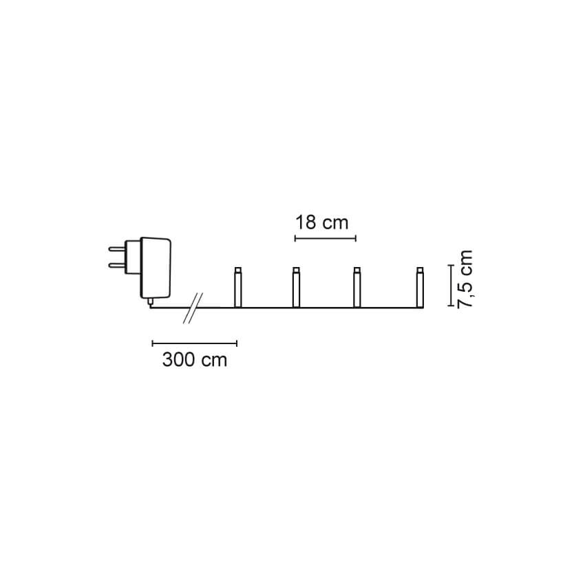 LED-Minilichterkette, Papierprismen, 12 warmweie LEDs Bild 3