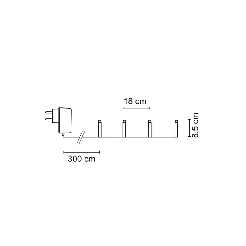 LED-Minilichterkette, Papiertannenbumchen, 12 warmweie LEDs Bild 3