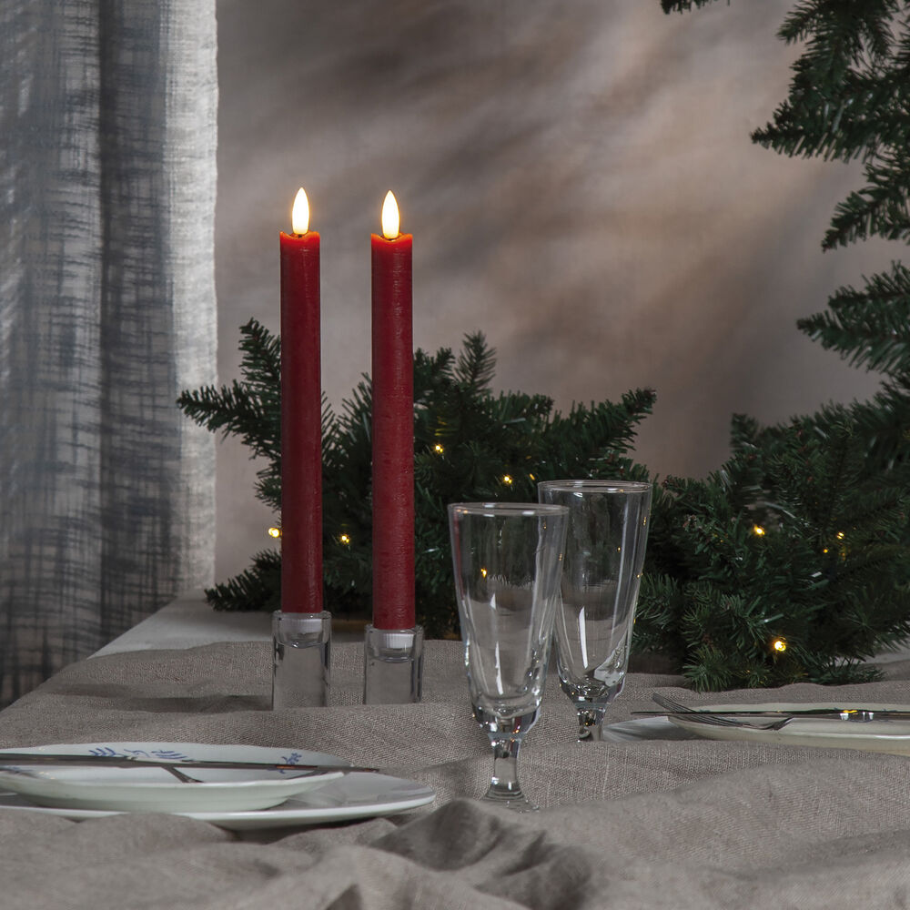 LED-Echtwachskerzen, FLAMME ANTIQUE, 1 warmweie flackernde LED, 2er-Set