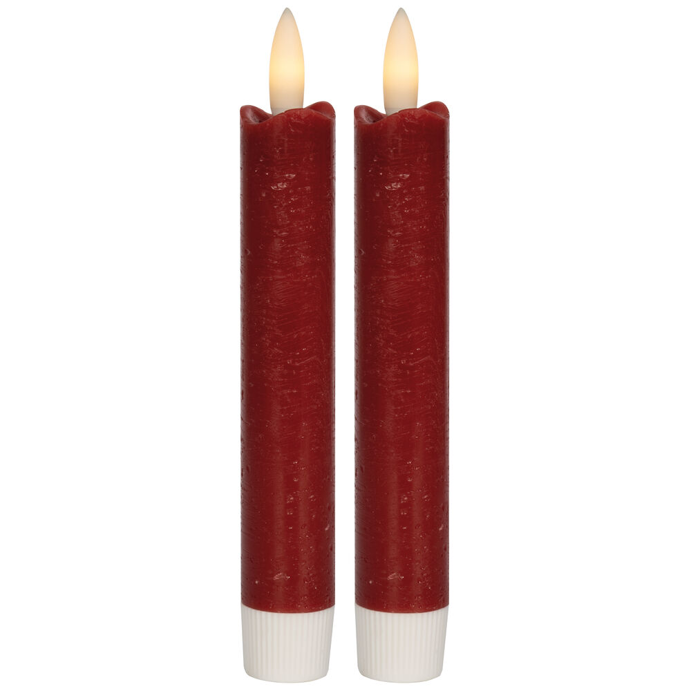 LED-Echtwachskerzen, FLAMME ANTIQUE, 1 warmweie flackernde LED, 2er-Set