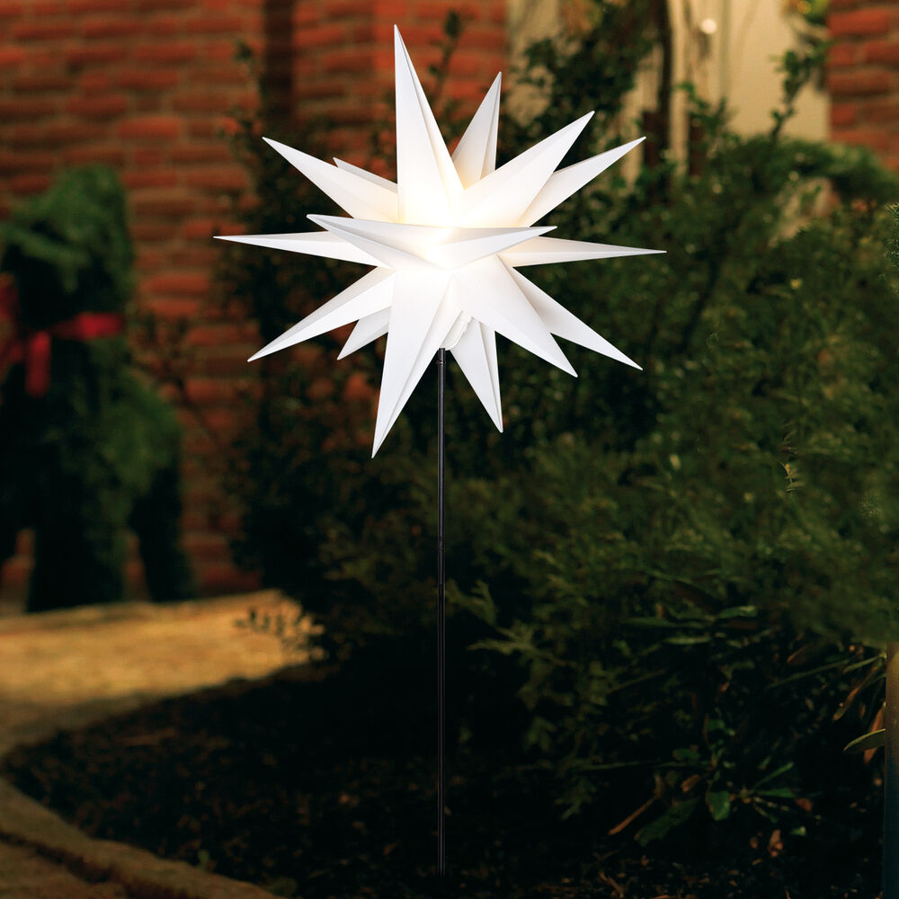 Weihnachtsstern, warmweie LED, mit Erdspie,  550