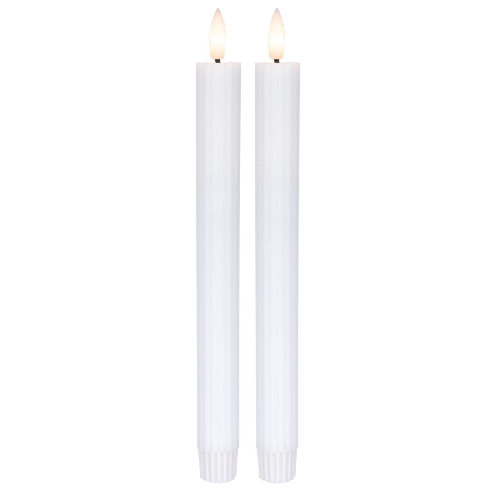  LED-Echtwachskerzen,  FLAMME STRIPE, 1 warmweie flackernde LED, 2er-Set, H 250,  21  