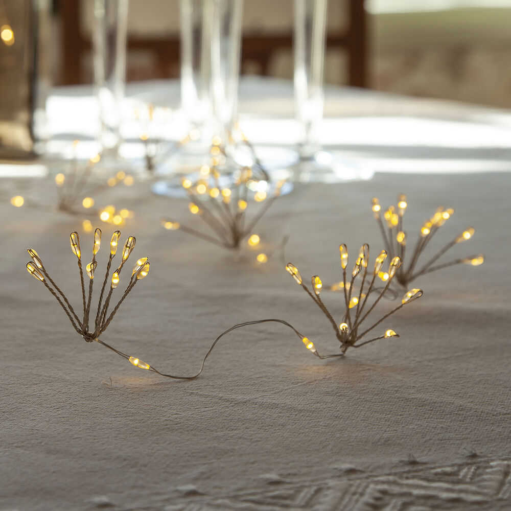 LED-Minilichterkette,  DEW DROP FLOWER, 10 Buketts mit je 10 warmweien LEDs