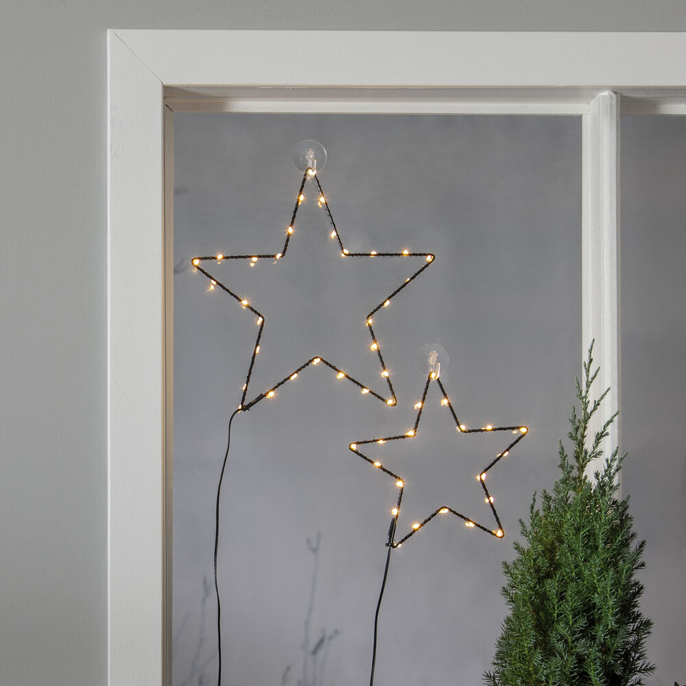 Weihnachtssterne, STELLA, 50 warmweie LEDs, mit Saugnpfe, 2er-Set