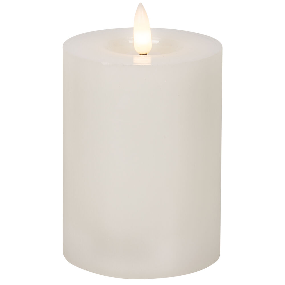 Echtwachskerze, FLAMME FLOW, 1 warmweie flackernde LED, mit Wachsspiegeloptik