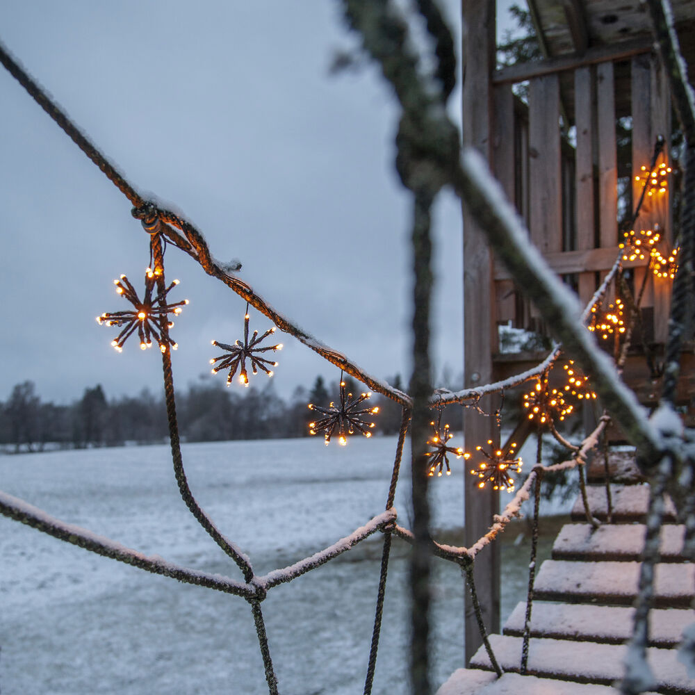 LED-Minilichterkette, FLOWER CURTAIN, 10 Cluster mit je 20 warmweien LEDs