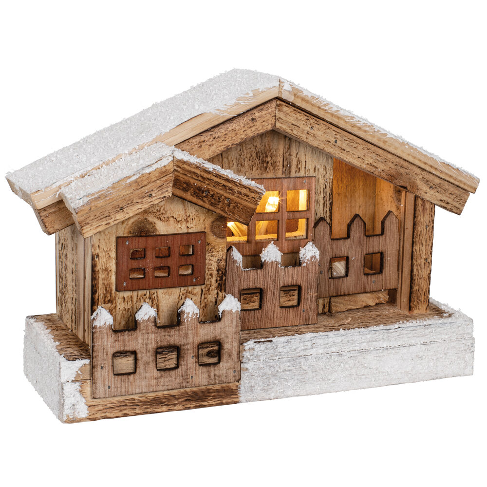 LEDHäuschen, 10 warmweiße LEDs Weihnachtsleuchter