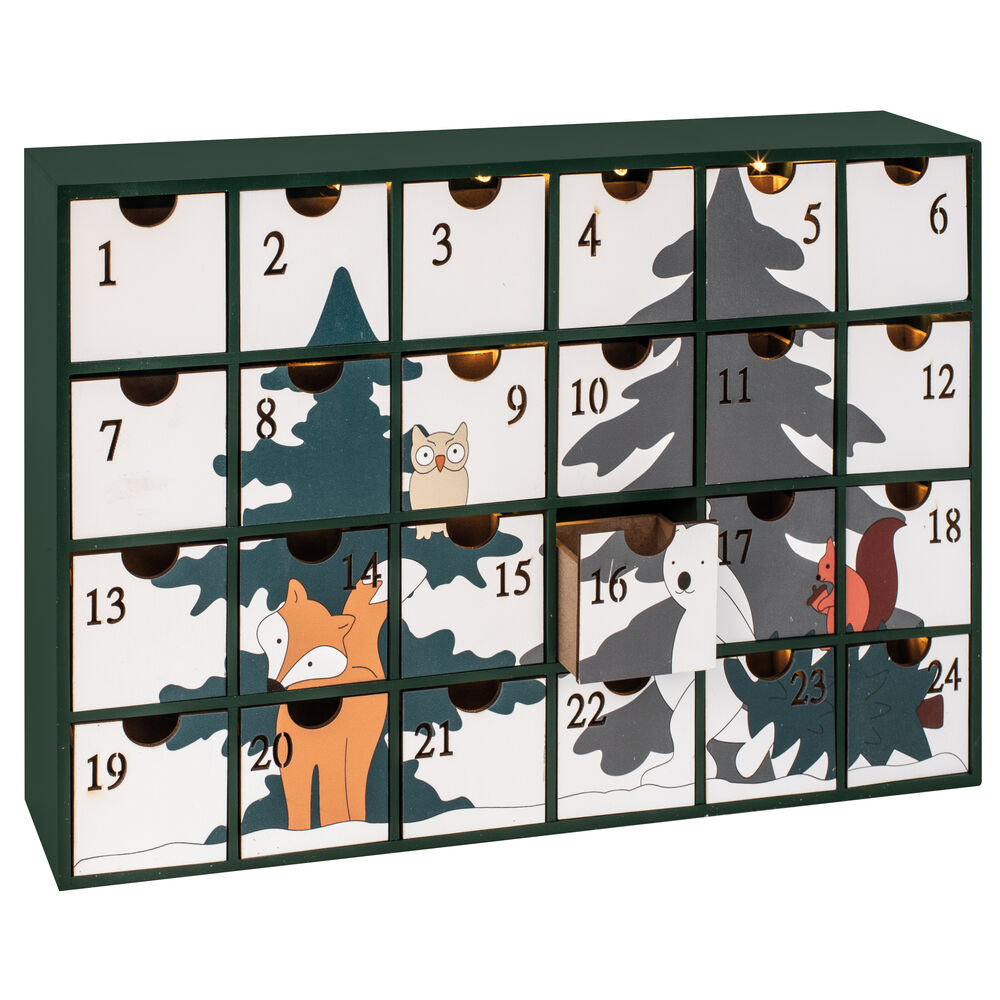 LED-Adventskalender, FOREST FRIENDS, 24 warmweie LEDs Bild 2