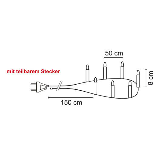 LED-Weihnachtsbaumkette,  matt/elfenbein, 30 x E10/8-34V/max. 0,2W, mit teilbarem Stecker Bild 3