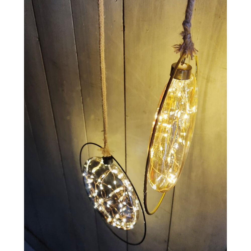 Glaskugel, 40 warmweie LEDs Bild 3