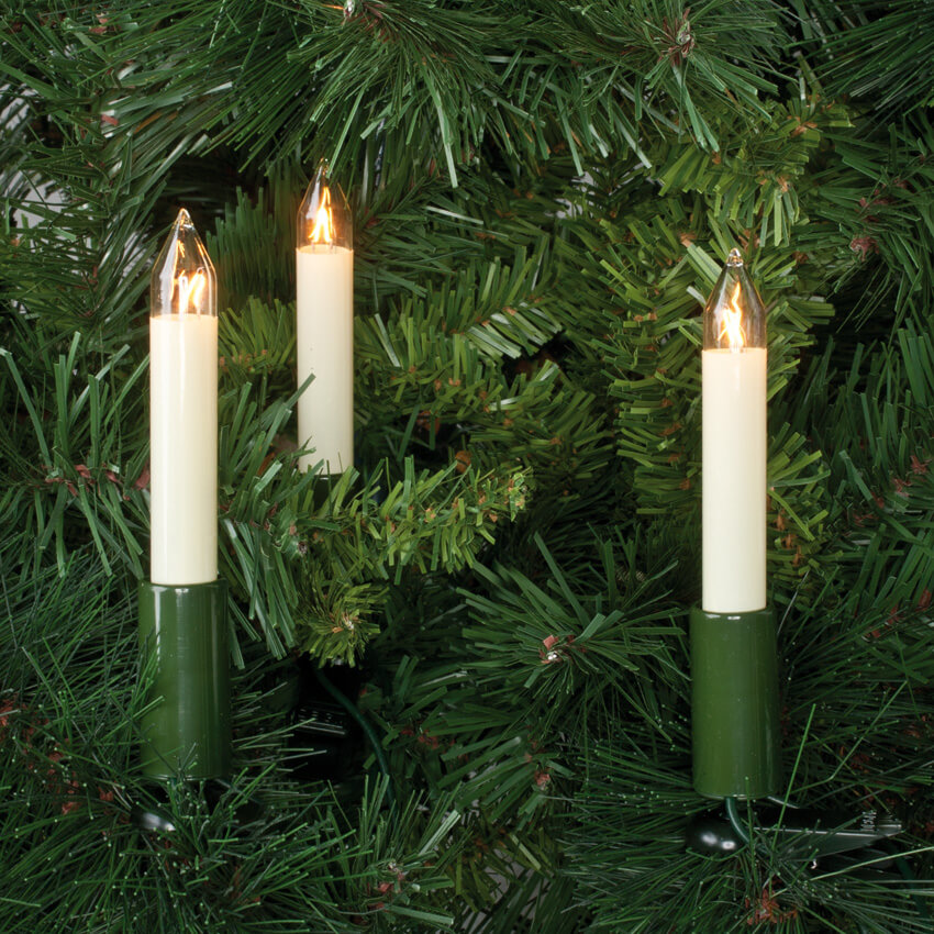 Weihnachtsbaumkette, klar/elfenbein, 20 x E10/12V/3W