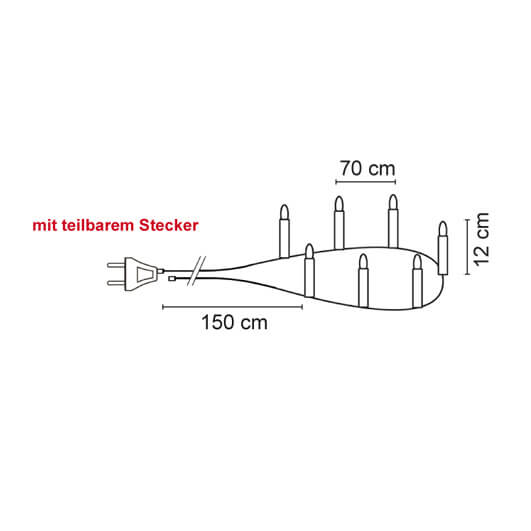 Weihnachtsbaumkette, klar/elfenbein, 20 x E10/12V/3W Bild 3