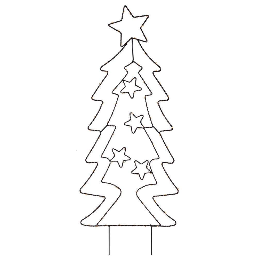 LEDTannenbaum, 90 warmweiße LEDs Draht und Metall