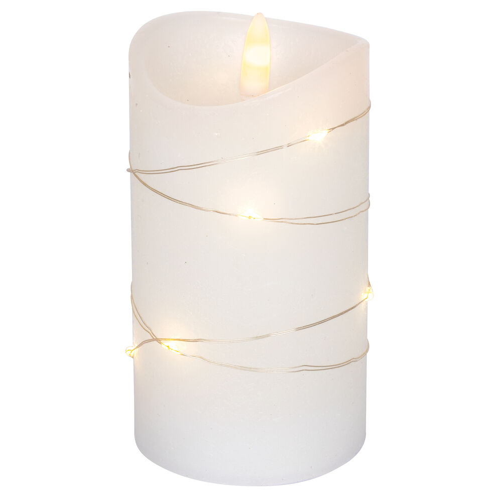 LED-Echtwachskerze, 9 warmweie LEDs, H 125,  70