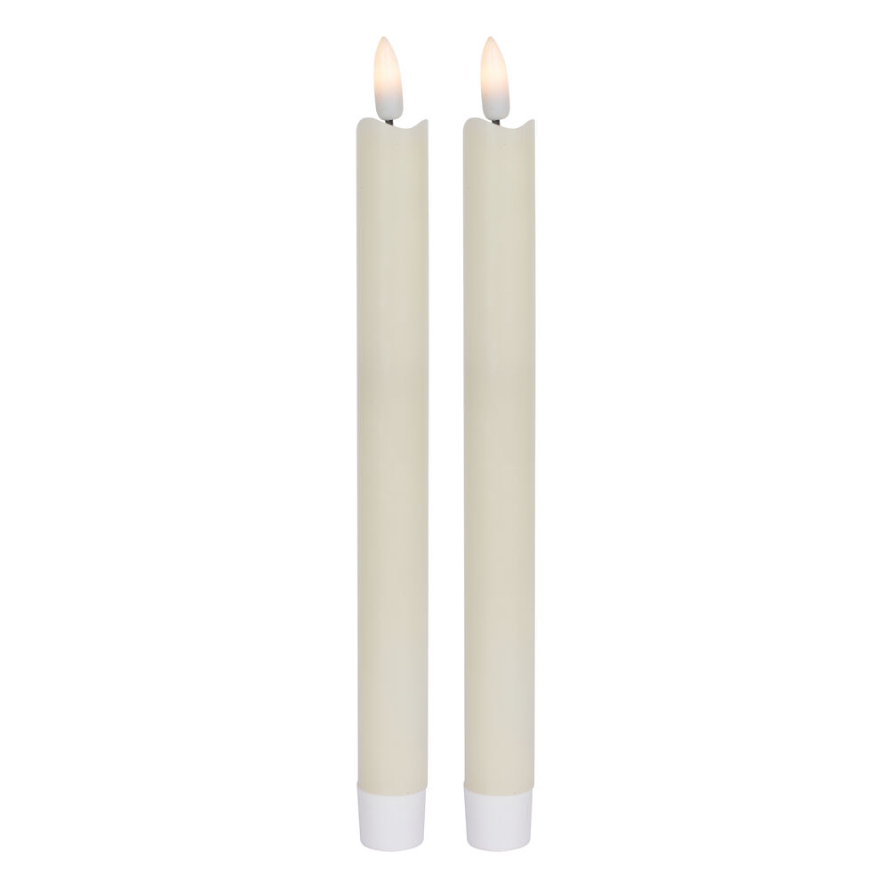 LED-Echtwachskerzen, FLAMME ANTIQUE, 1 warmweie flackernde LED, 2er-Set, H 250,  20