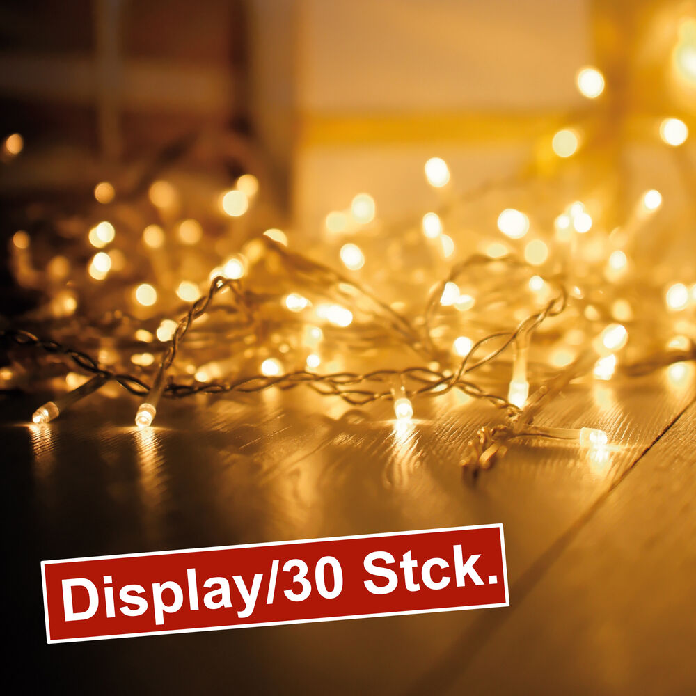 Display, 30 x LED-Minilichterkette, warmweie LEDs