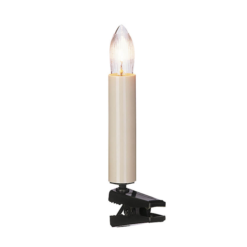 Weihnachtsbaumkette, 30 x E10/8V/3W, klar/elfenbein, mit Topkerzen Bild 2