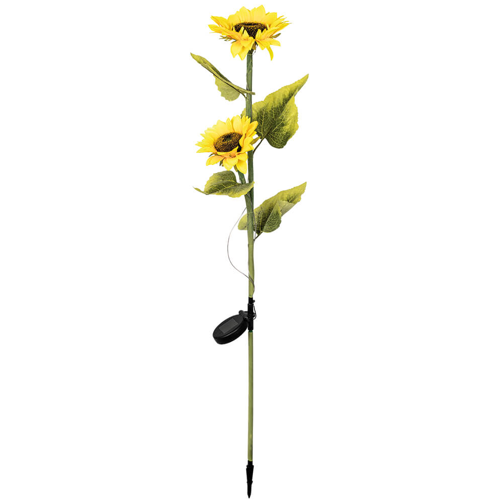 LED-Solarleuchte, 12 warmweie LEDs, Sonnenblume