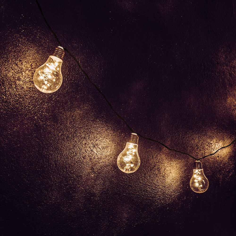 Solar-Lichterkette, MINI BULBY, 10 Birnen mit je 5 LEDs