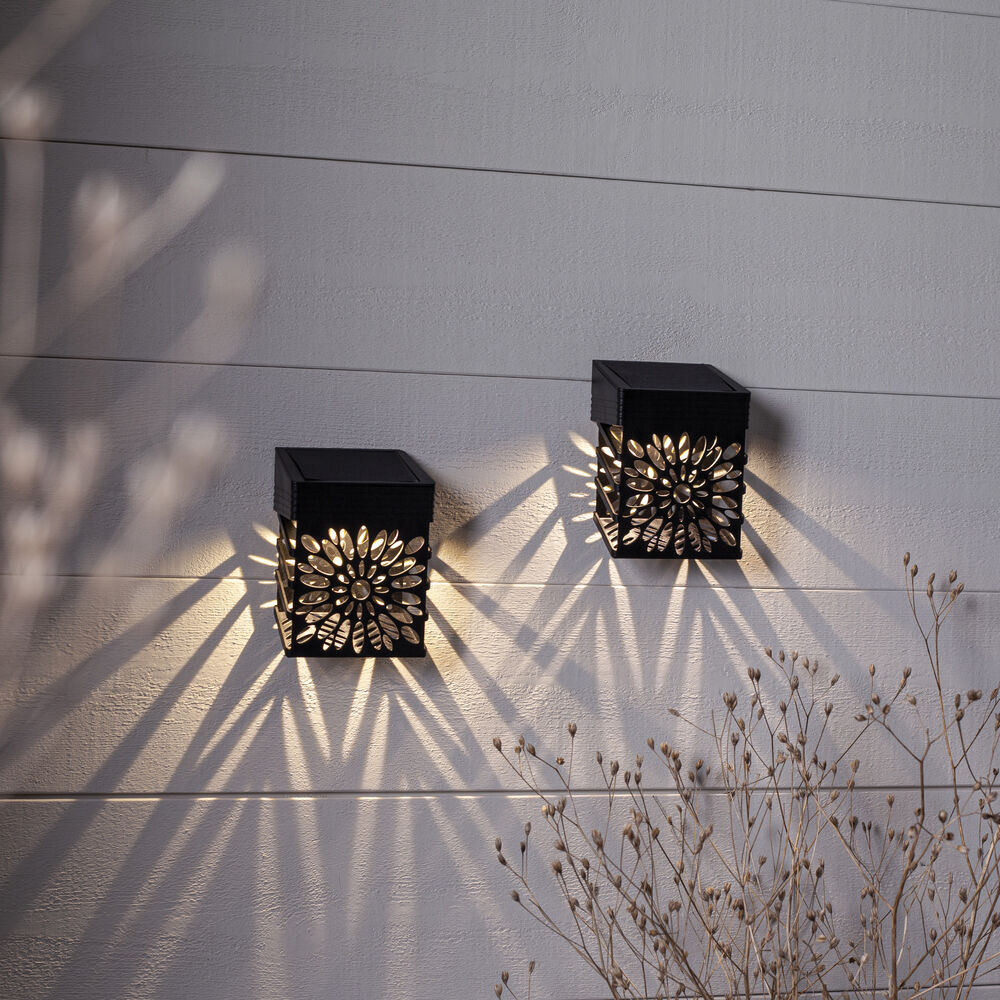Solar-Wandleuchten, IZOLA WALL, je 2 warmweie LEDs, 2er-Set Bild 3